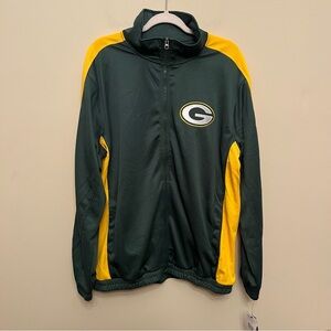 NWT Green Bay Packers NFL Full Zip Lightweight Jacket Men's Large Green Gold
